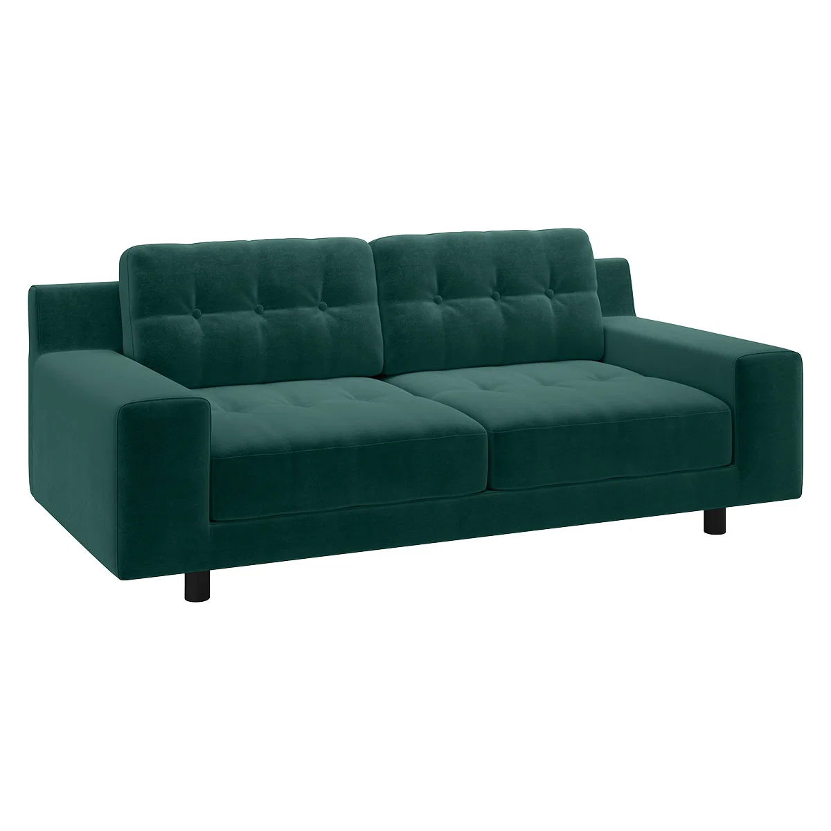 Hendricks Emerald Green Velvet 2 Seat Sofa, Emerald – image 3