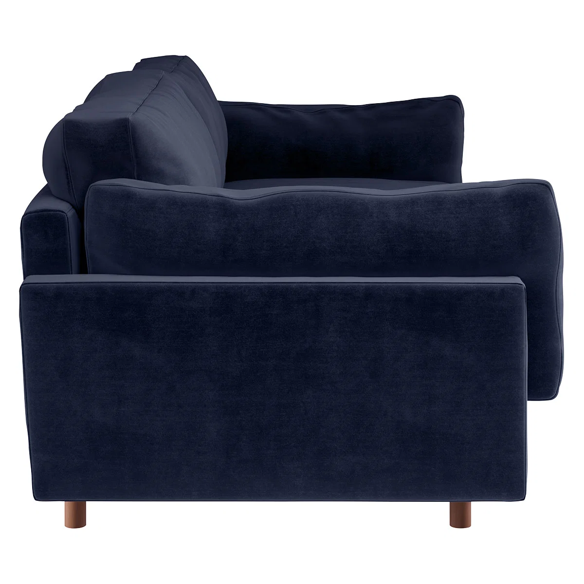 Elkin Navy Blue Velvet 4 Seat Sofa, Dark Blue – image 4