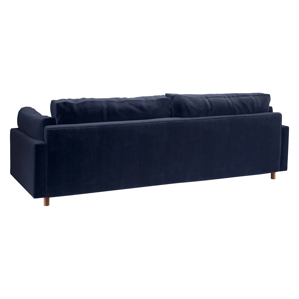 Elkin Navy Blue Velvet 4 Seat Sofa, Dark Blue – image 5