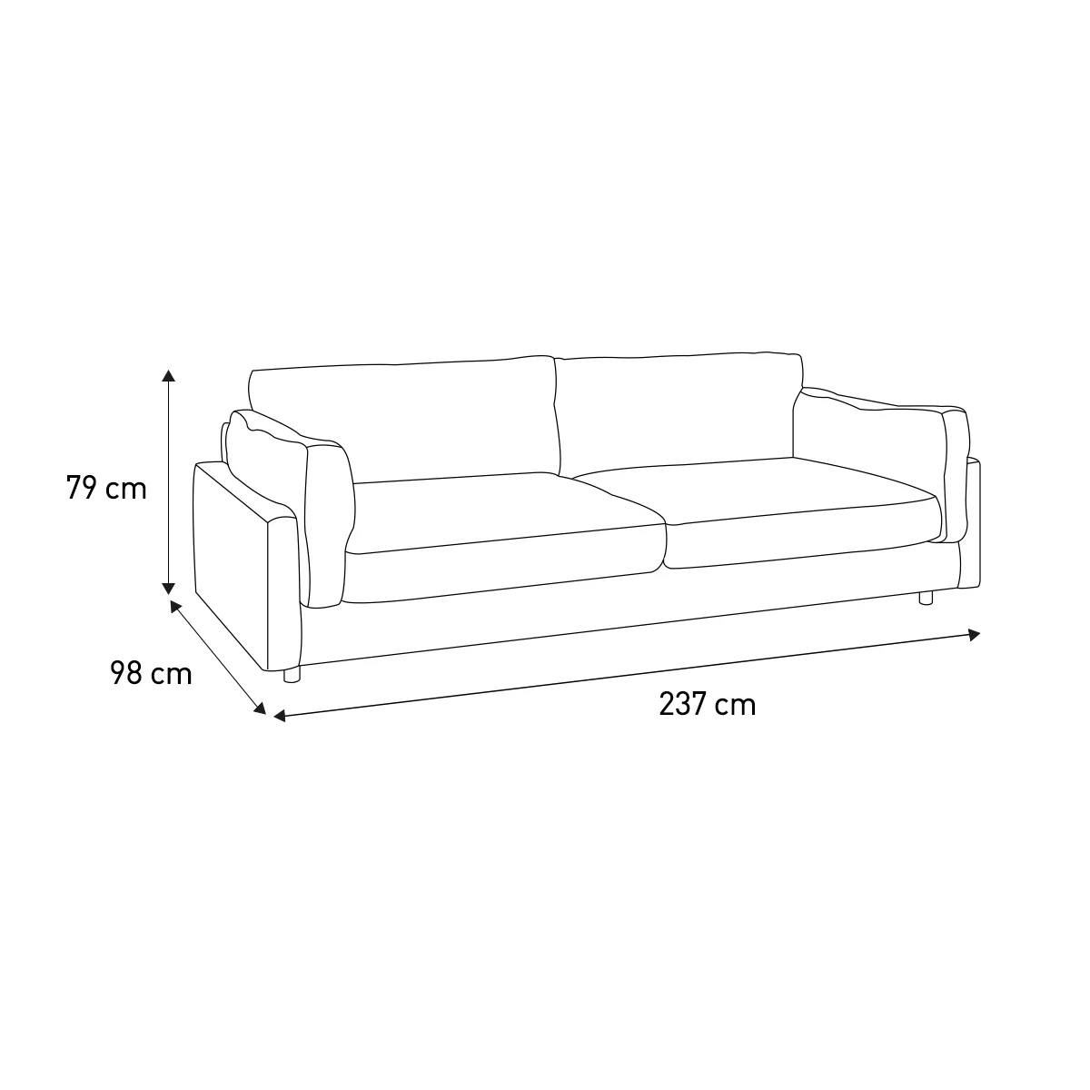 Elkin Navy Blue Velvet 4 Seat Sofa, Dark Blue – image 7