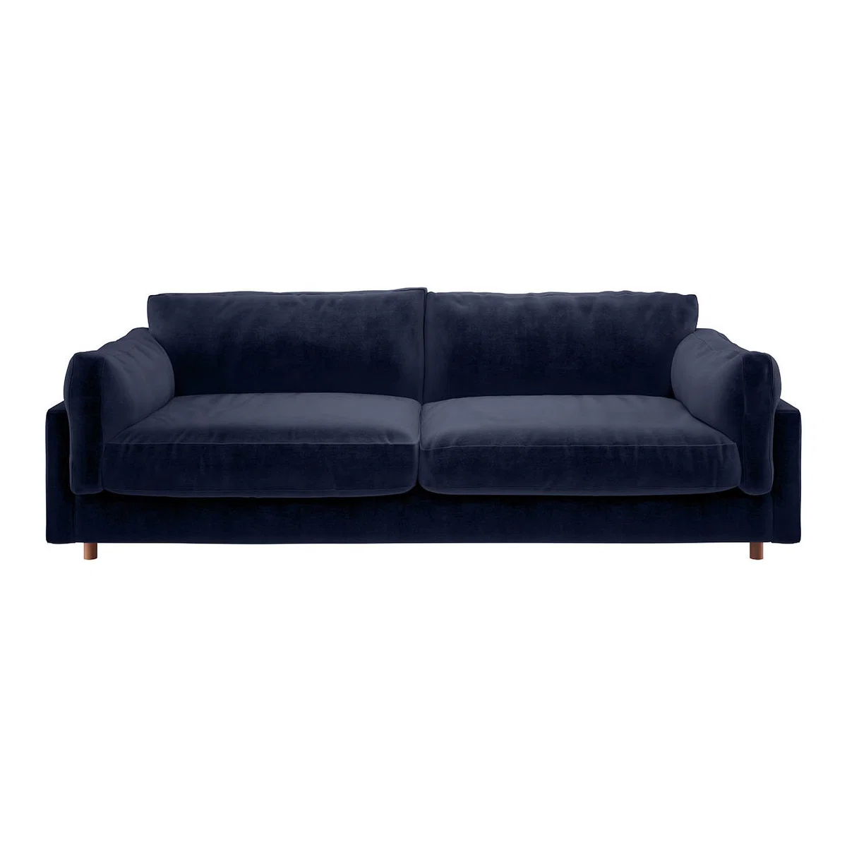 Elkin Navy Blue Velvet 4 Seat Sofa, Dark Blue – image 1