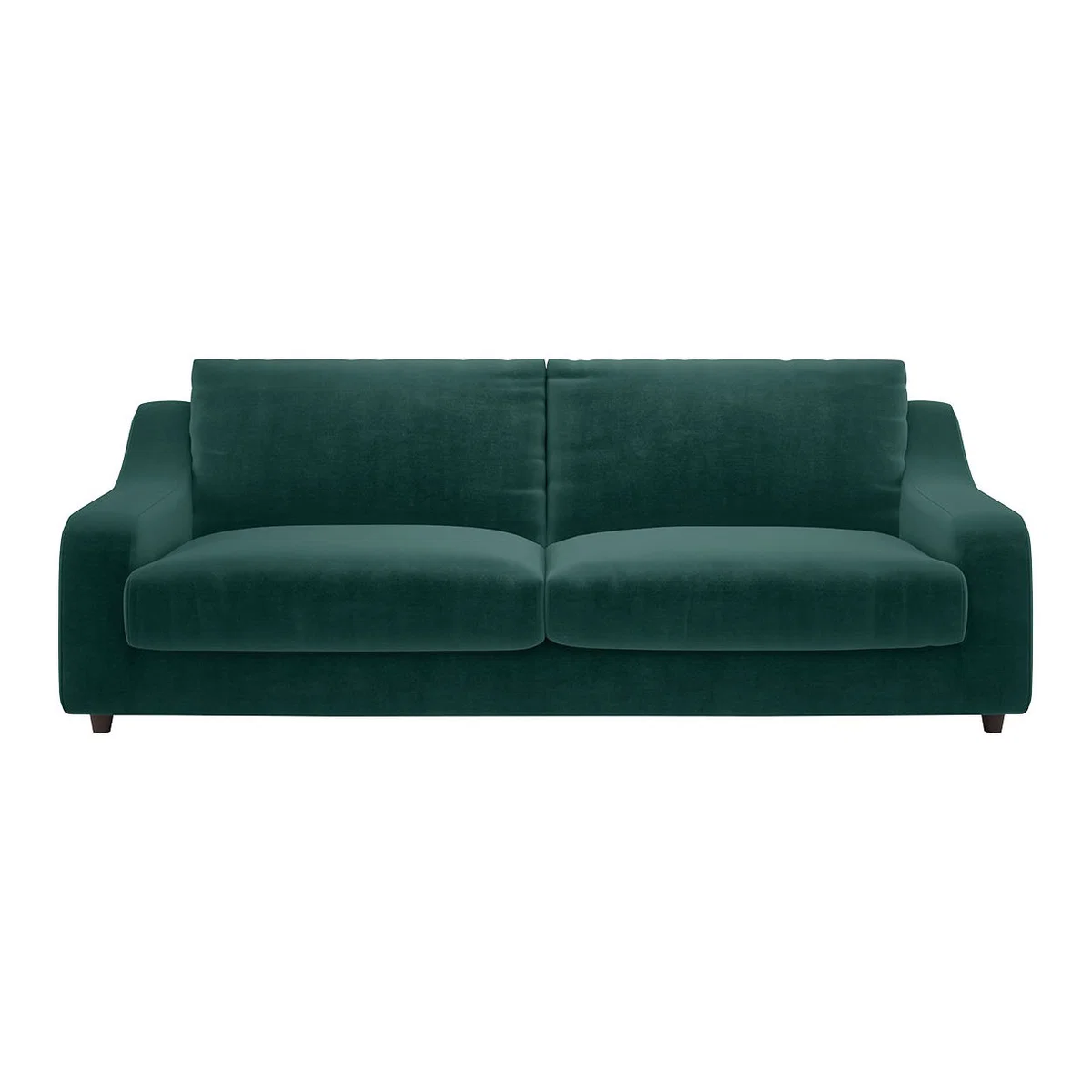 Slope Emerald Green Velvet 3 Seat Sofa, Green – image 1