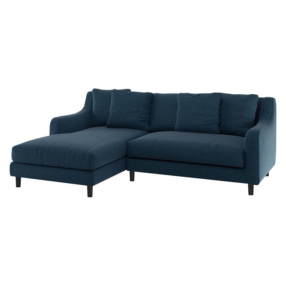 Swift Navy Blue Tweed Wool Left Hand Chaise Sofa, Navy – image 3