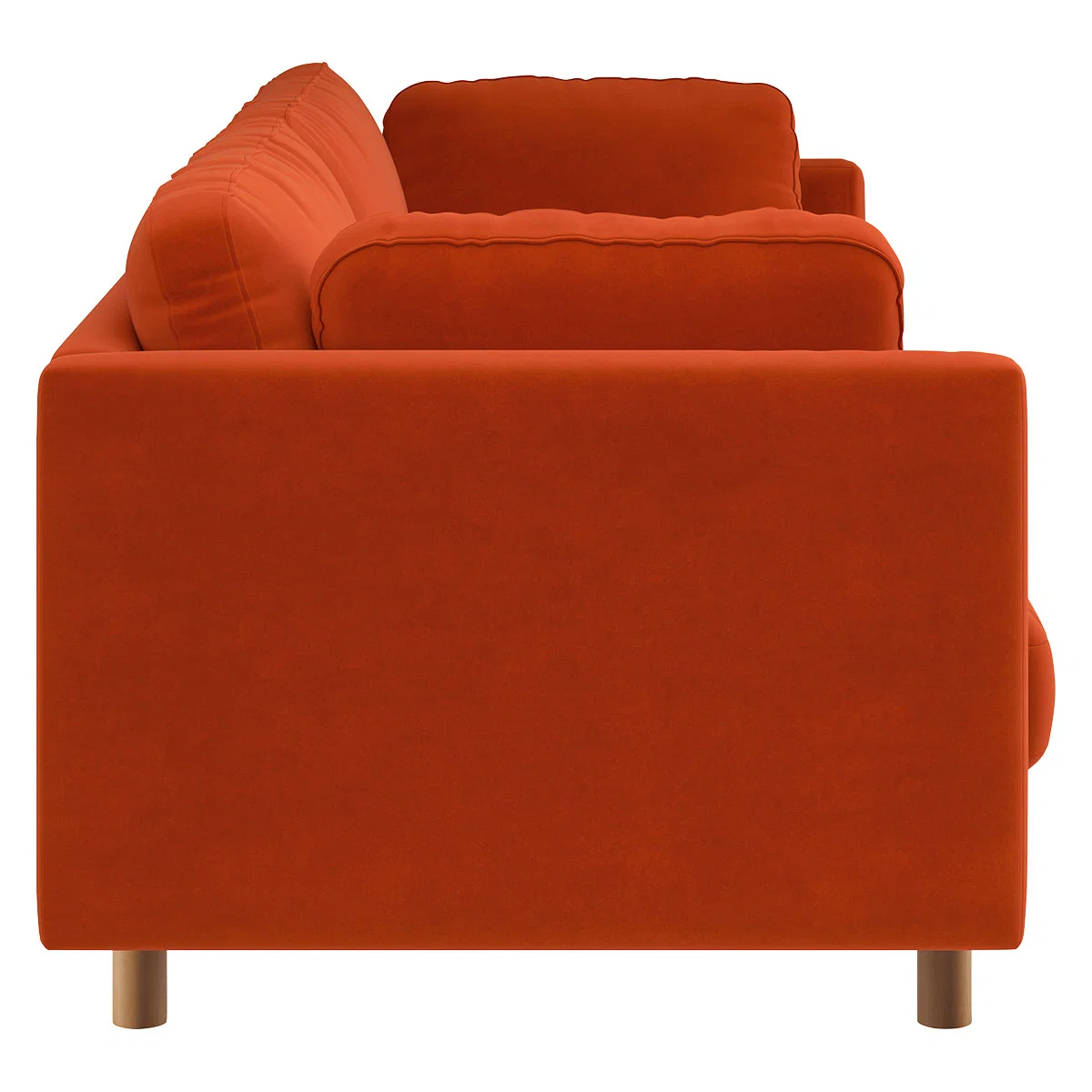 Mori Orange Velvet 3 Seater Sofa, Orange – image 4