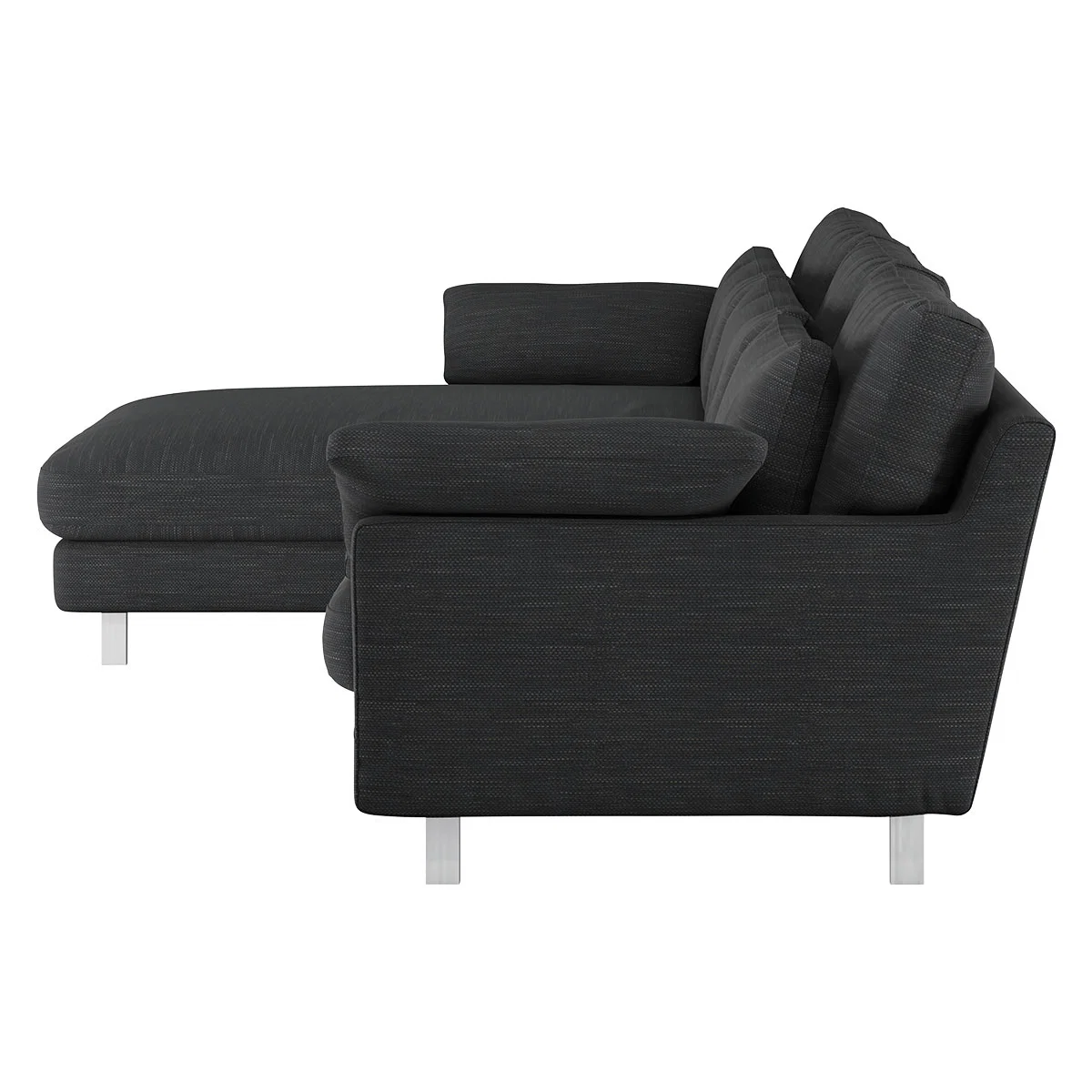Cuscino Charcoal Grey Textured Left-Arm Chaise Sofa, Charcoal – image 4