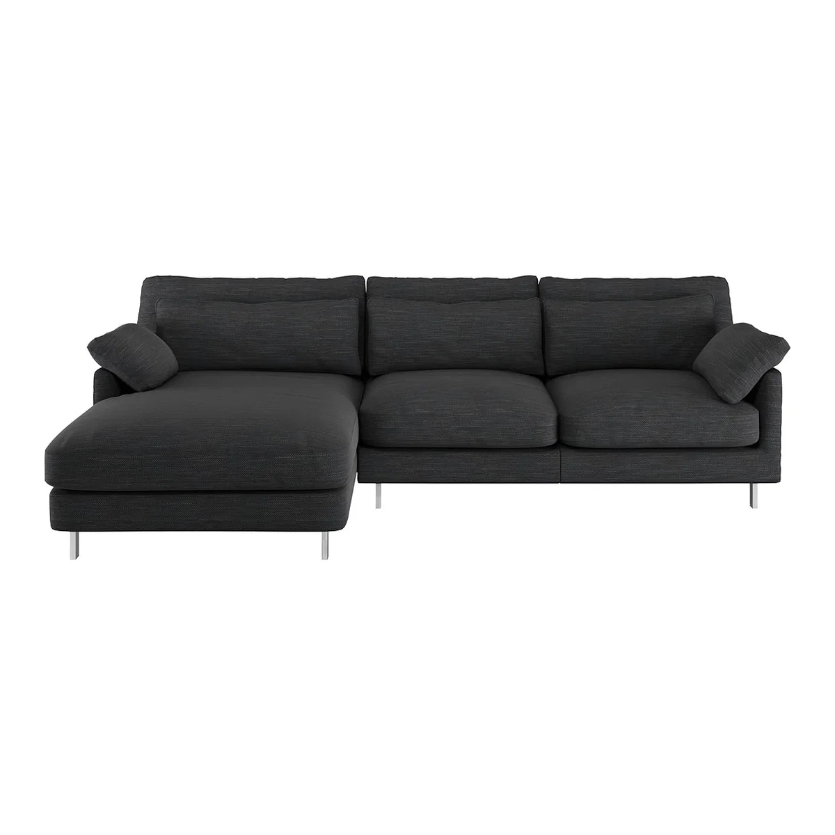 Cuscino Charcoal Grey Textured Left-Arm Chaise Sofa, Charcoal – image 1