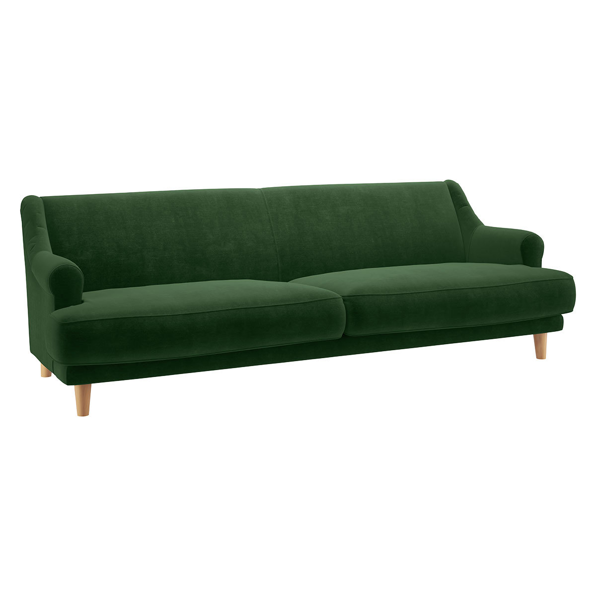 Townsend Moss Green Velvet 4 Seater Sofa, Moss Green – image 3