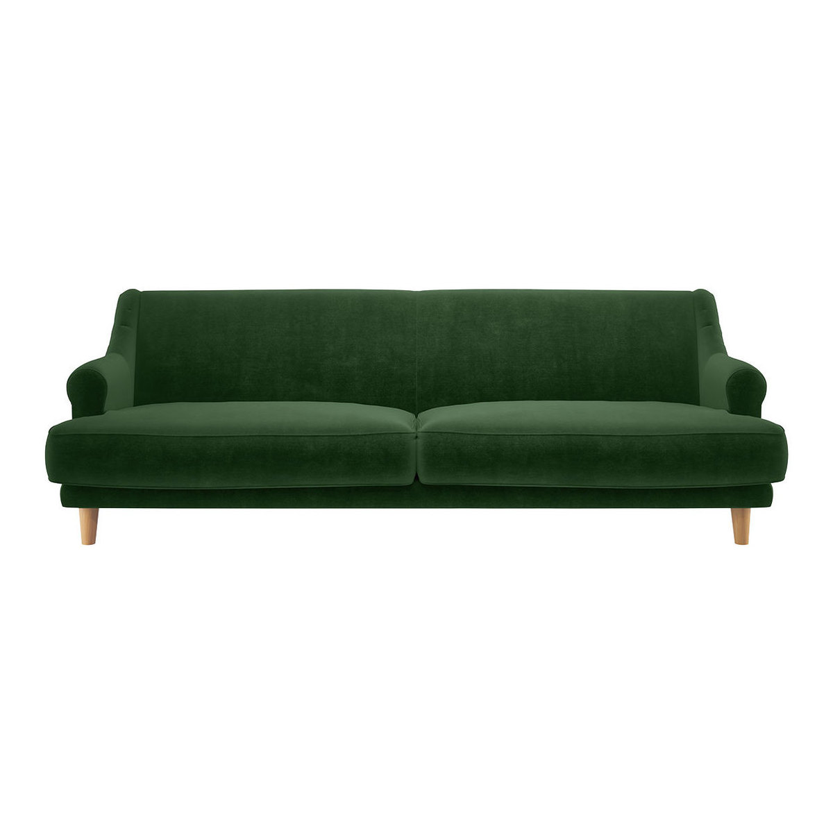 Townsend Moss Green Velvet 4 Seater Sofa, Moss Green – image 1