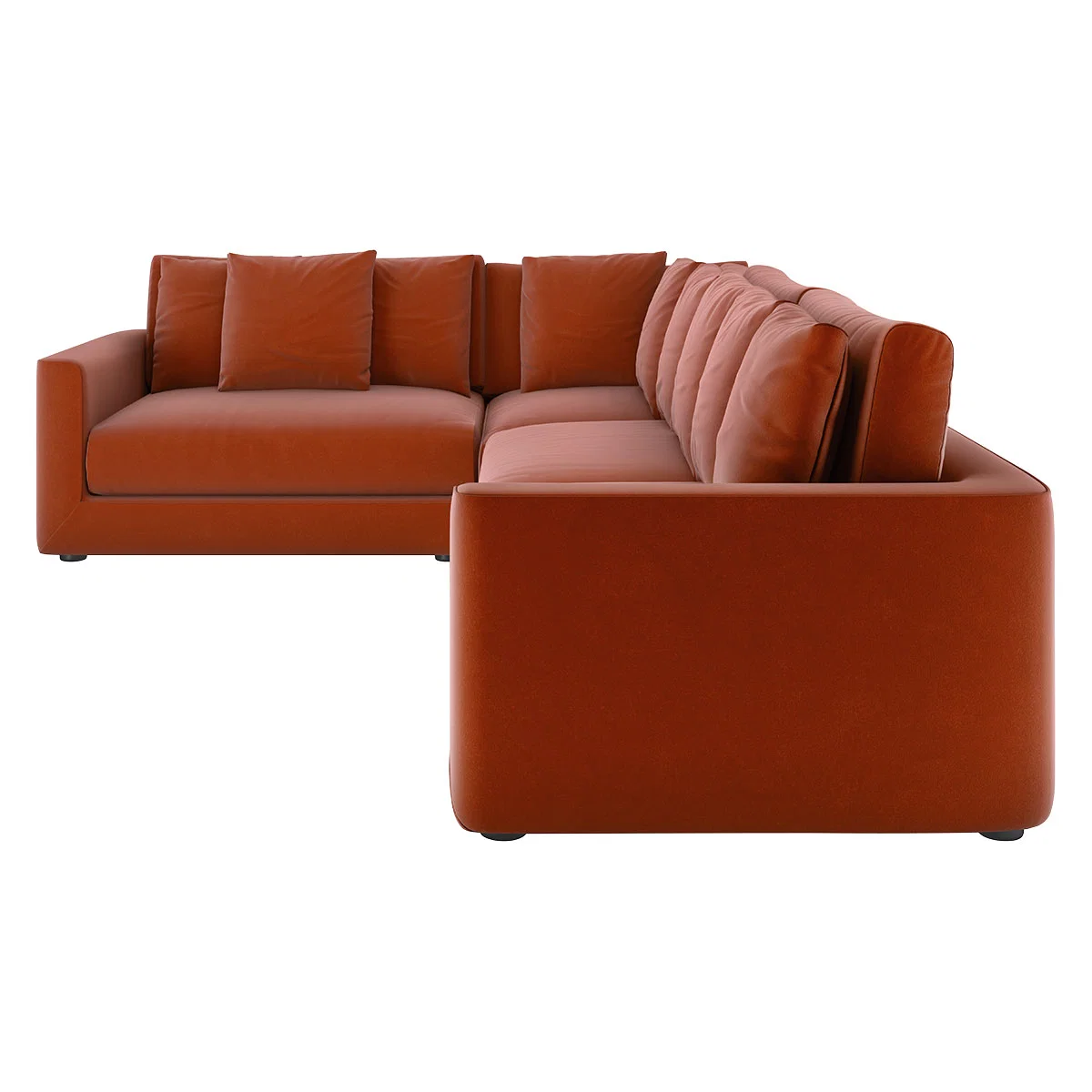 Rupert Orange Velvet Right Arm Corner Sofa, Orange – image 3