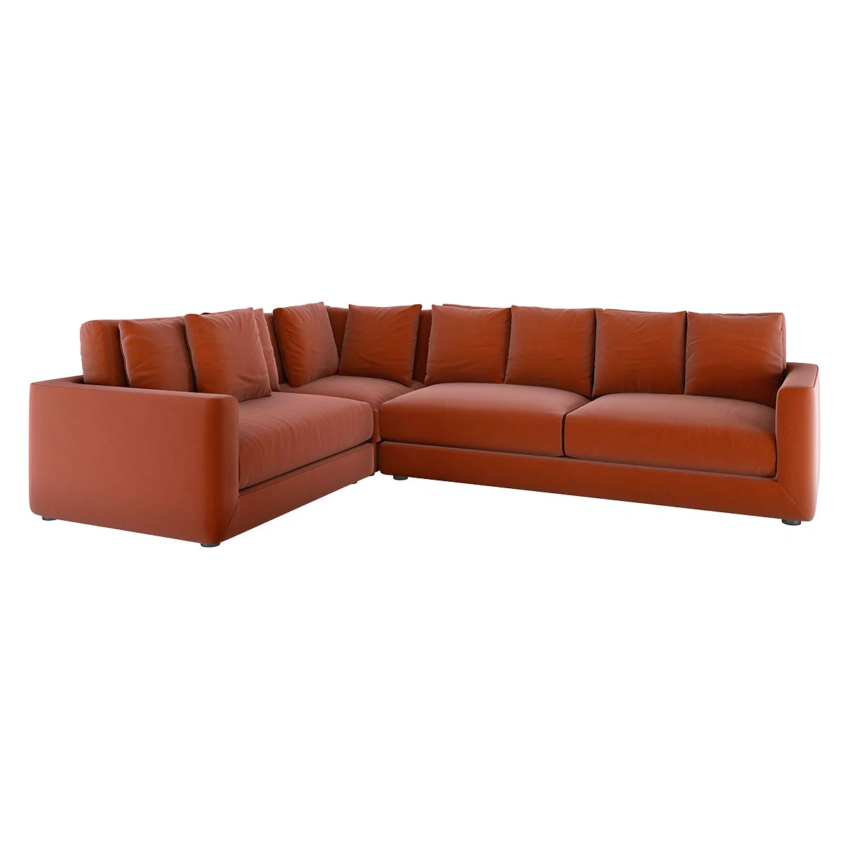 Rupert Orange Velvet Right Arm Corner Sofa, Orange – image 4