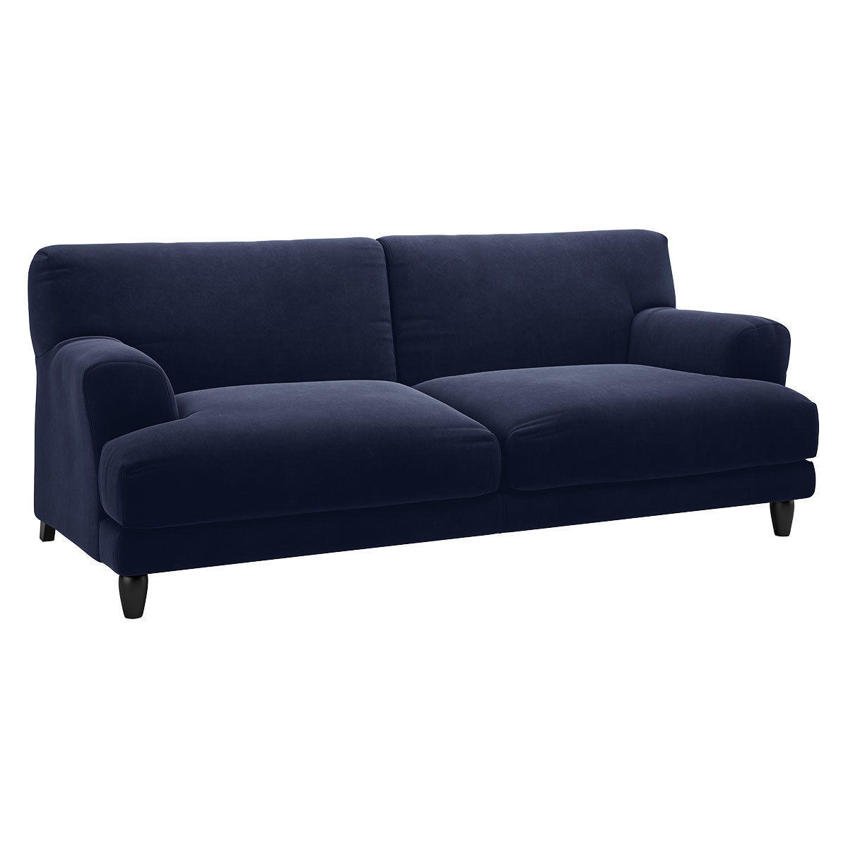 Askem Navy Blue Velvet 3 Seater Sofa, Dark Blue – image 3