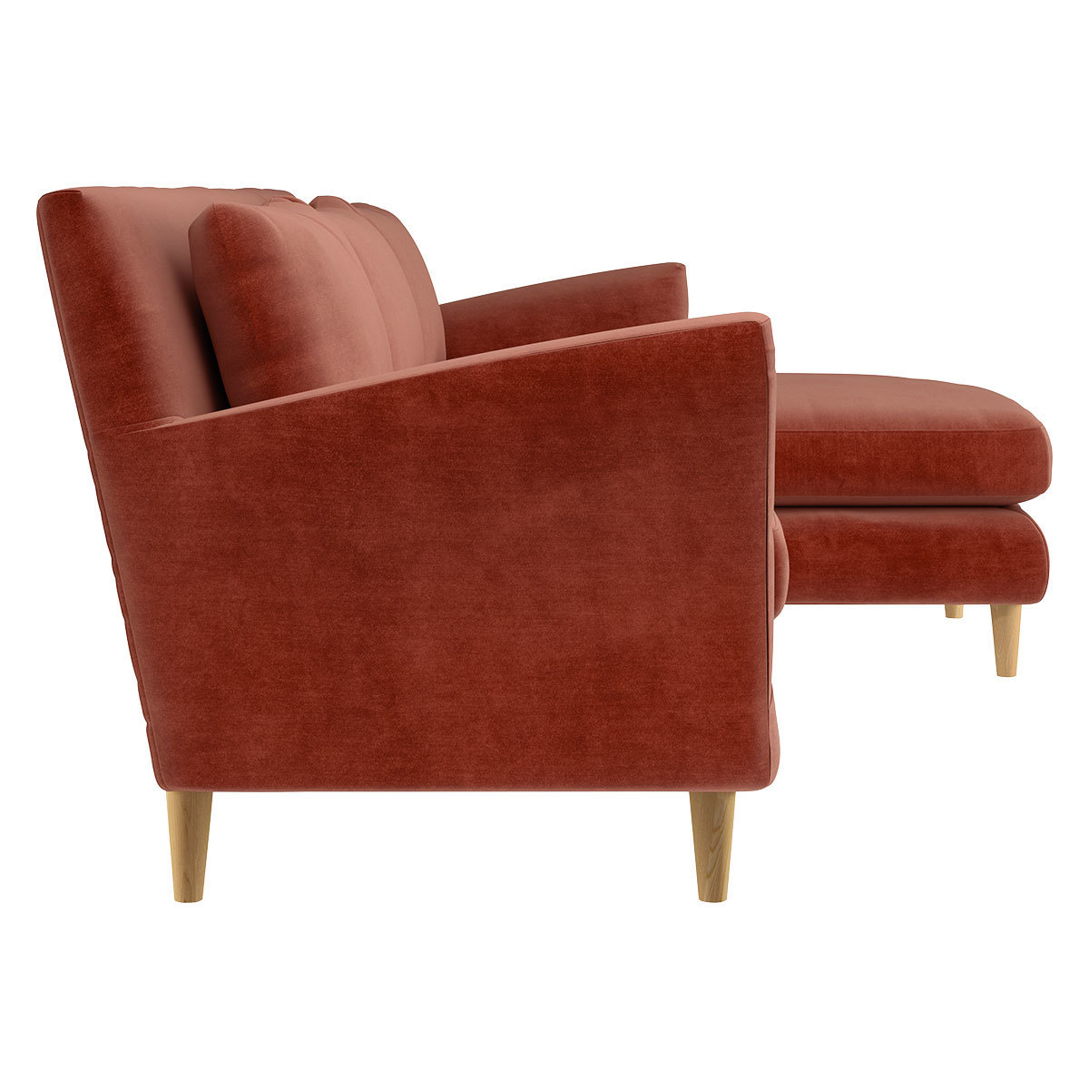Keele Orange Velvet Right -Arm Chaise Sofa, Orange – image 4