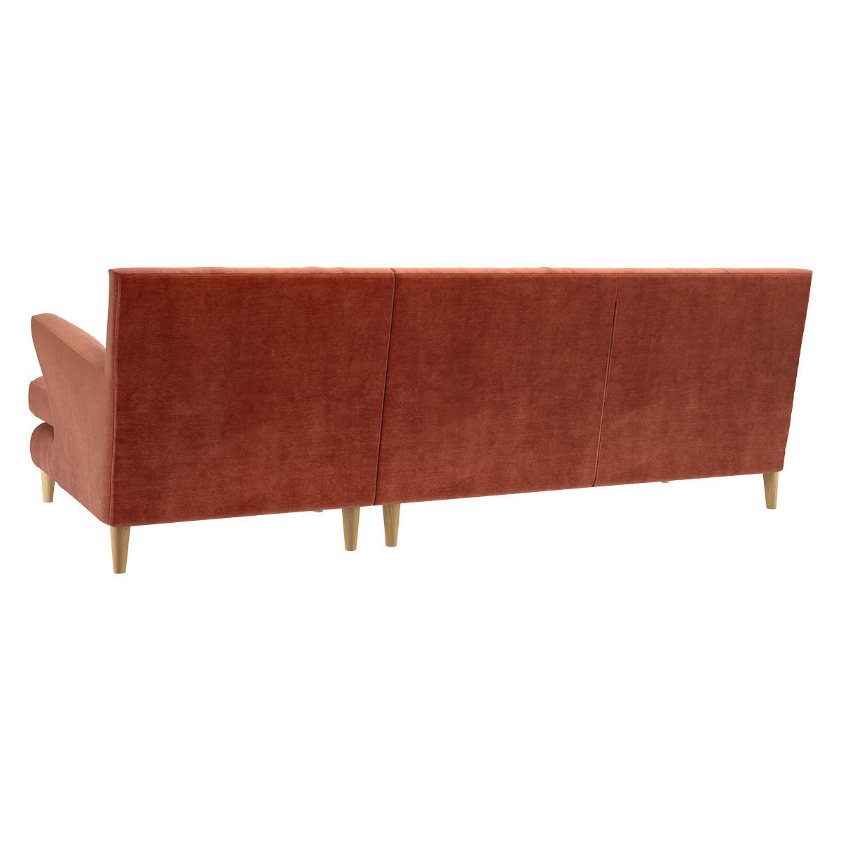 Keele Orange Velvet Right -Arm Chaise Sofa, Orange – image 5