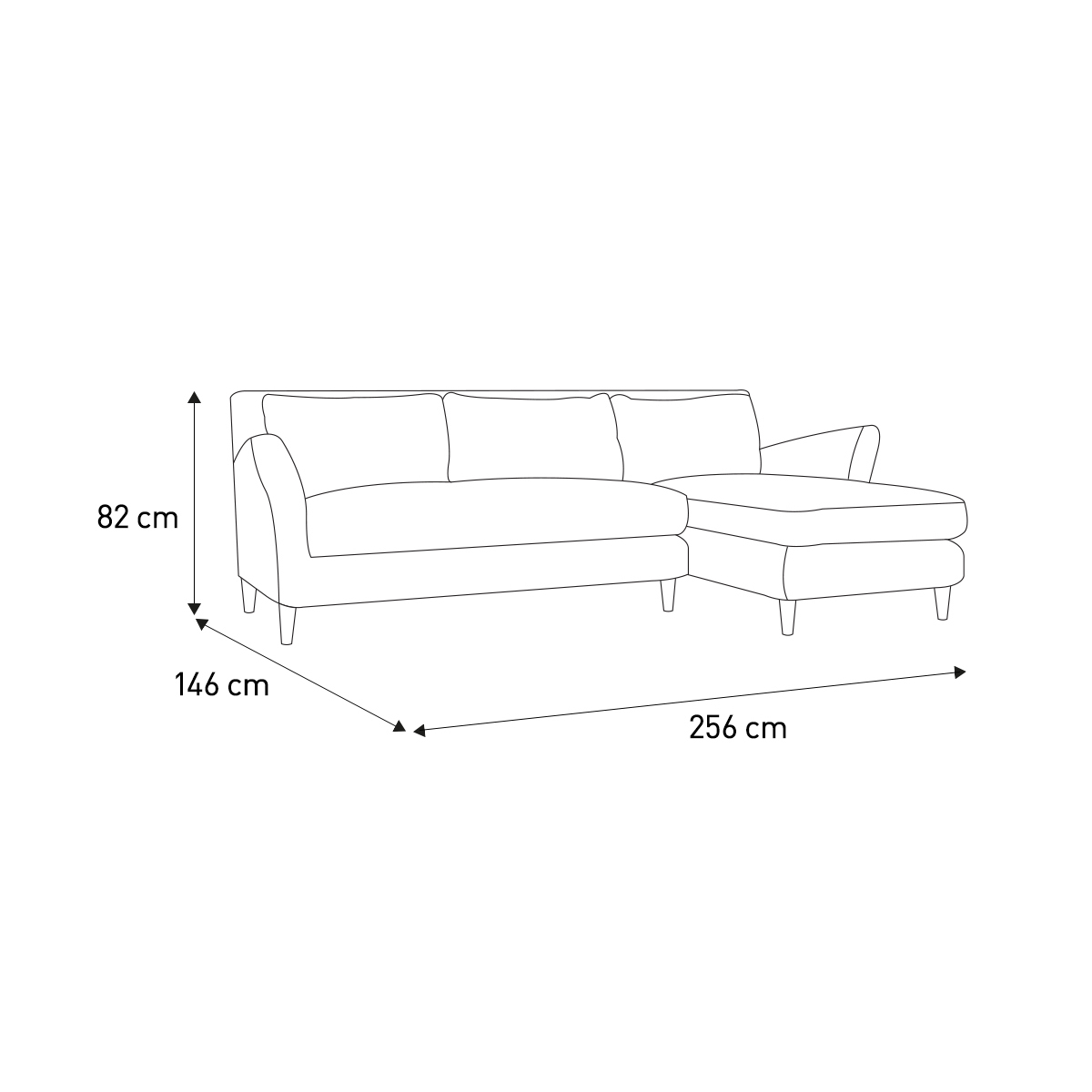 Keele Orange Velvet Right -Arm Chaise Sofa, Orange – image 7