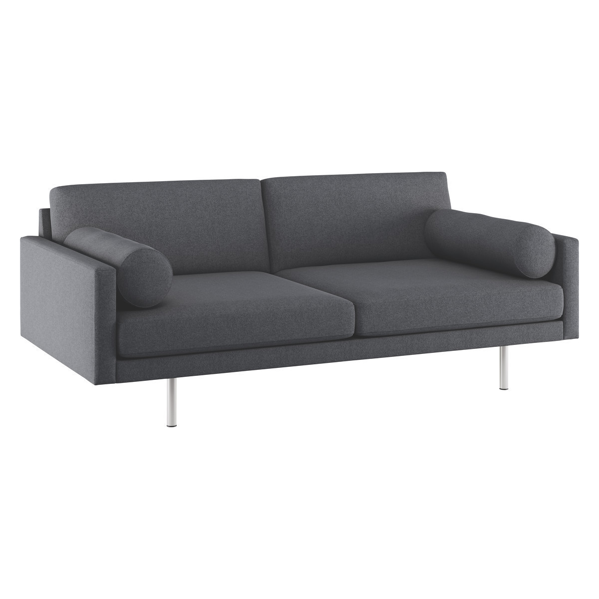 Spencer Charcoal Grey Wool 3 Seater Sofa, Metal Legs, Charcoal – image 3
