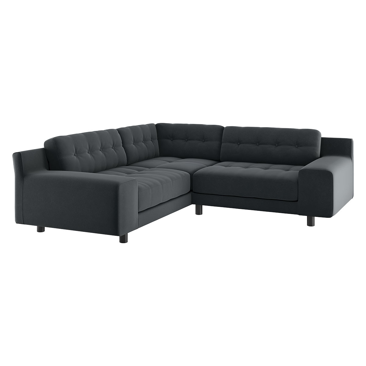 Hendricks Dark Grey Velvet FaBric Small Right-Hand Corner Sofa, Grey – image 4