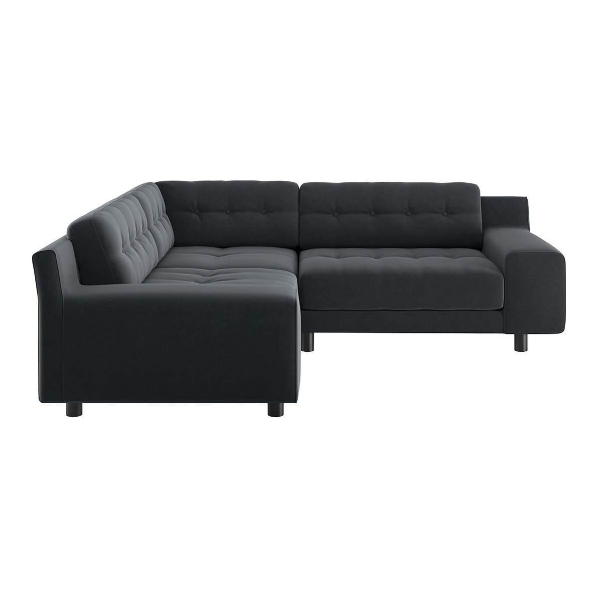 Hendricks Dark Grey Velvet FaBric Small Right-Hand Corner Sofa, Grey – image 1