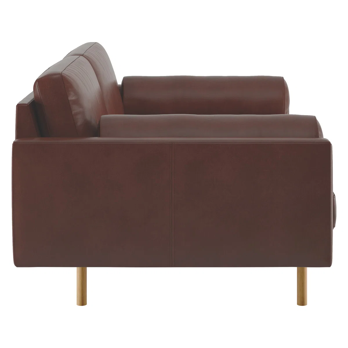 Spencer Tan Leather 2 Seater Sofa, Oak Legs, Tan – image 4