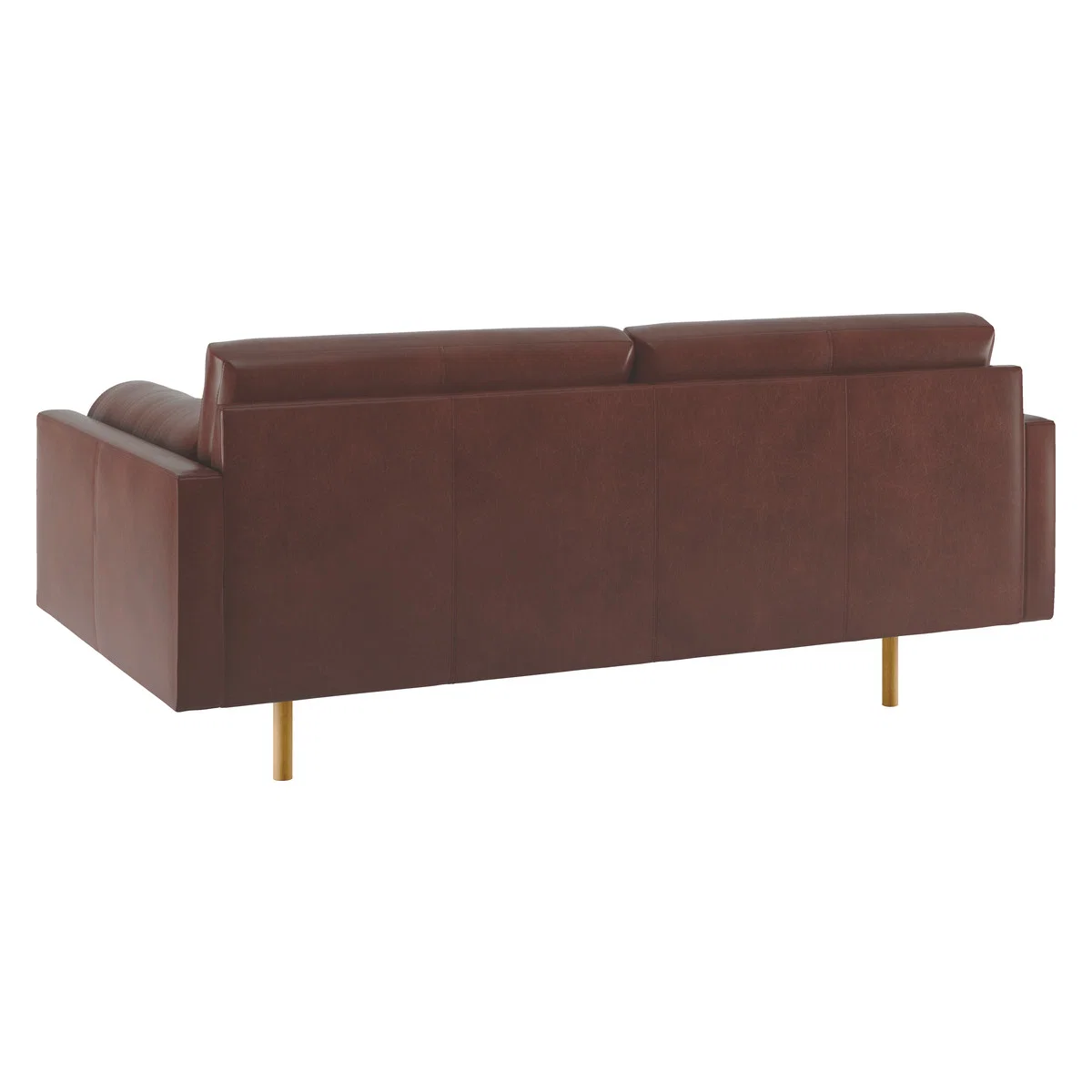 Spencer Tan Leather 2 Seater Sofa, Oak Legs, Tan – image 5