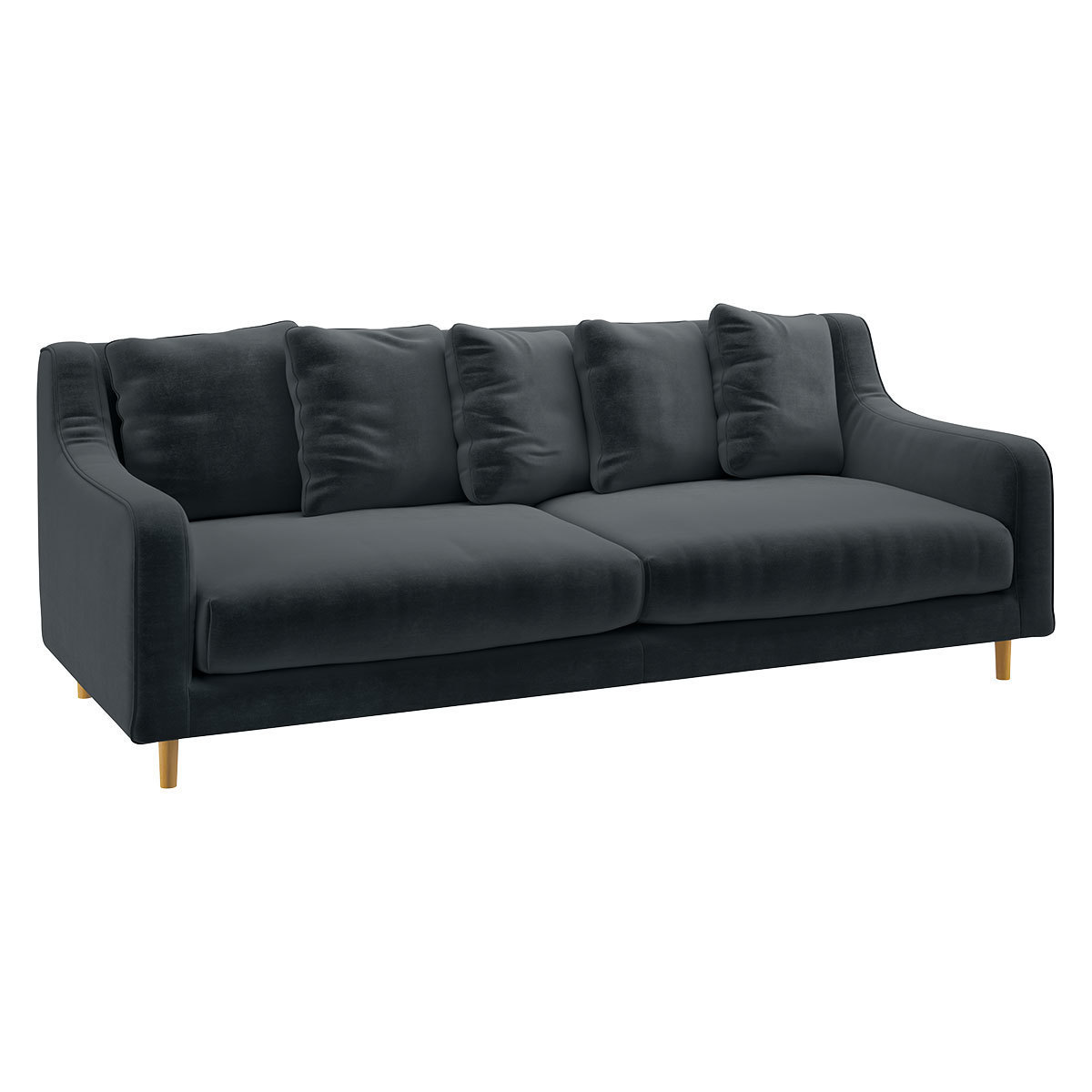 Swift Dark Grey Velvet 3 Seater Sofa, Grey – image 3