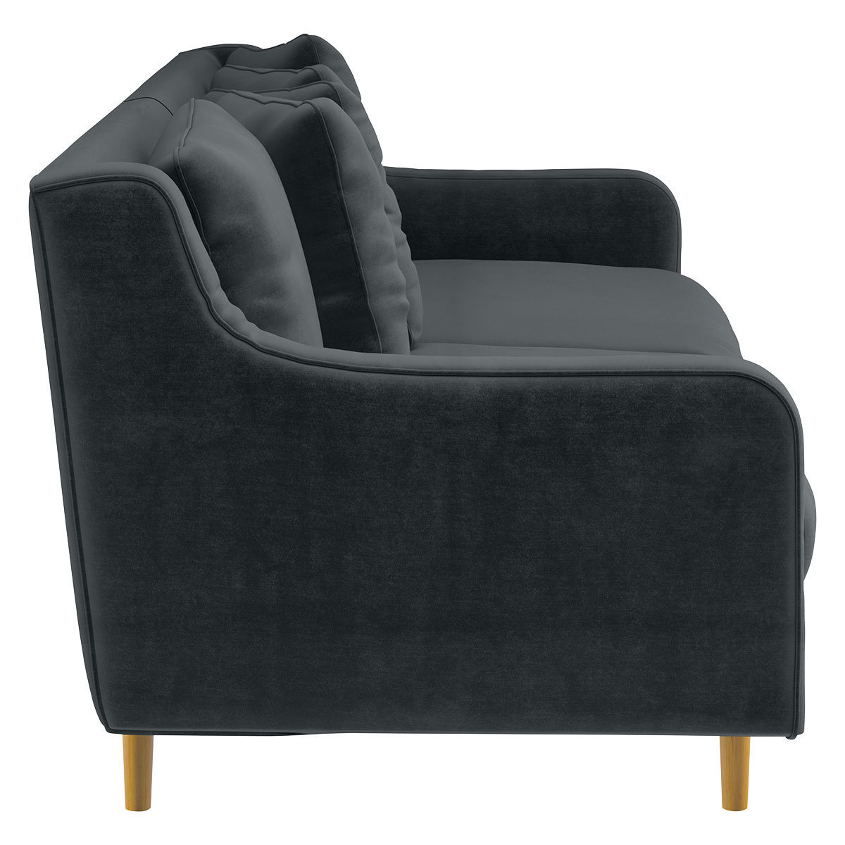 Swift Dark Grey Velvet 3 Seater Sofa, Grey – image 4