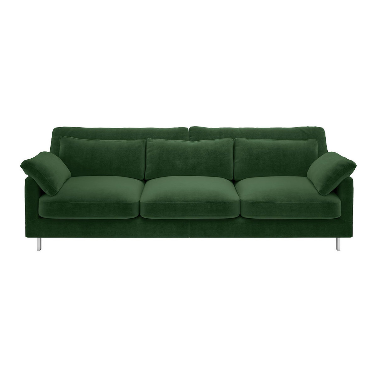 Cuscino Moss Green Velvet 3 Seater Sofa, Moss Green – image 1