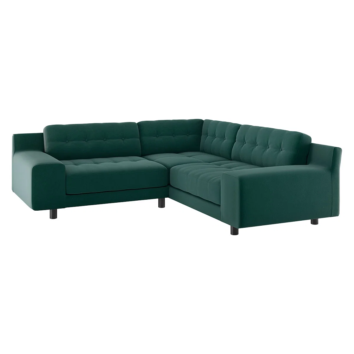Hendricks Emerald Green Velvet Small Left-Hand Corner Sofa, Green – image 4