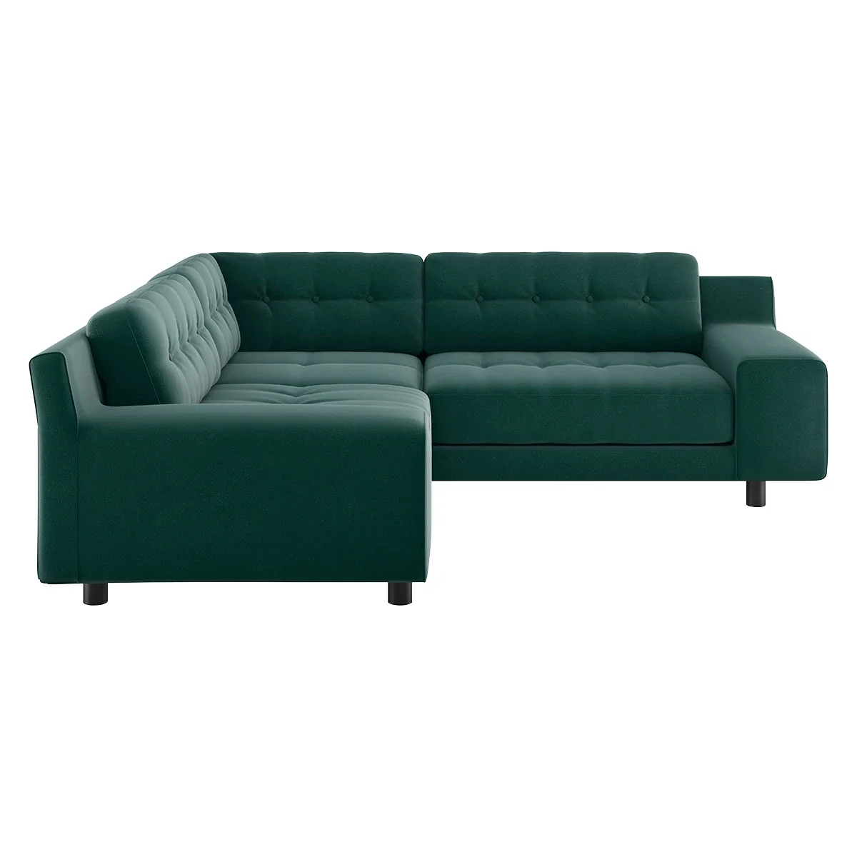 Hendricks Emerald Green Velvet Small Left-Hand Corner Sofa, Green – image 5