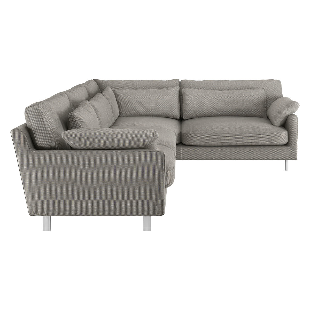 Cuscino Light Grey Textured FaBric Left-Arm Corner Sofa, Grey – image 4