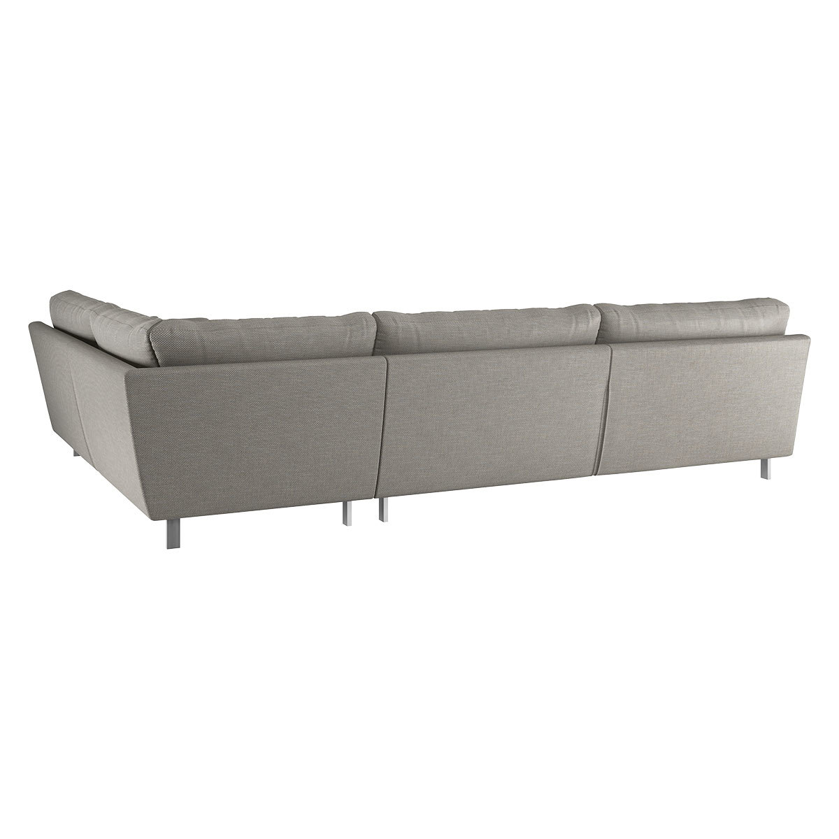 Cuscino Light Grey Textured FaBric Left-Arm Corner Sofa, Grey – image 5