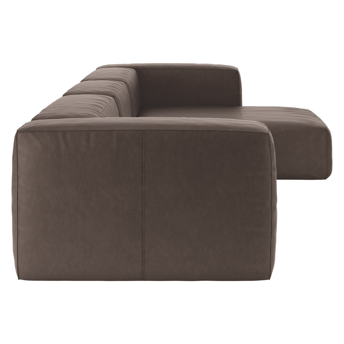 Opollo Brown Luxury Leather Large Right Arm Chaise Sofa, Brown – image 4