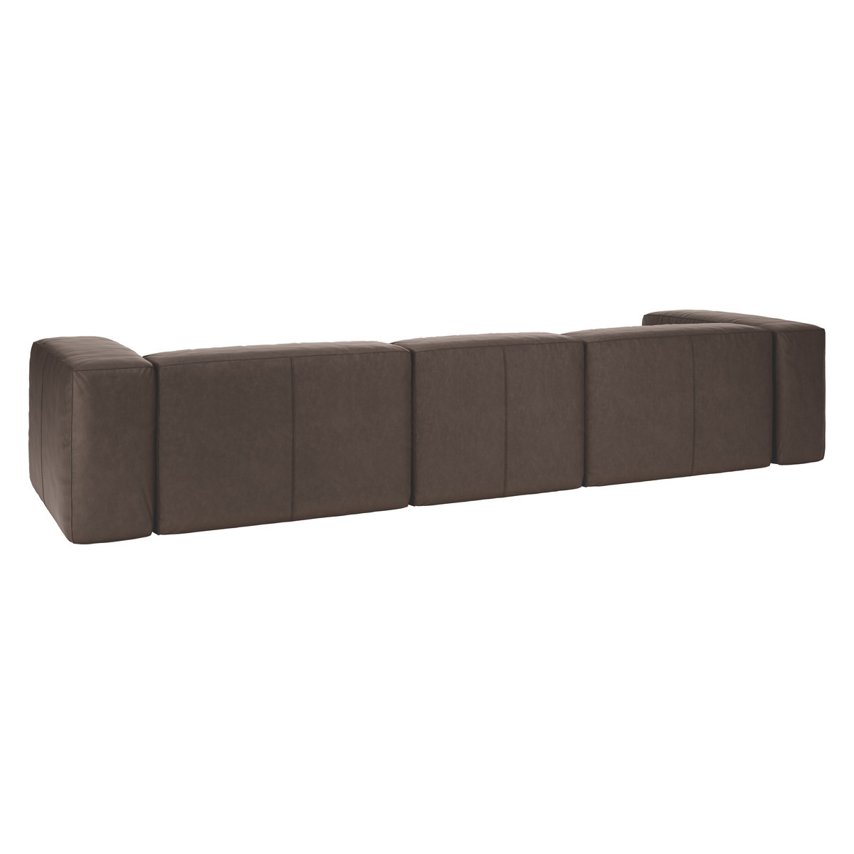 Opollo Brown Luxury Leather Large Right Arm Chaise Sofa, Brown – image 5