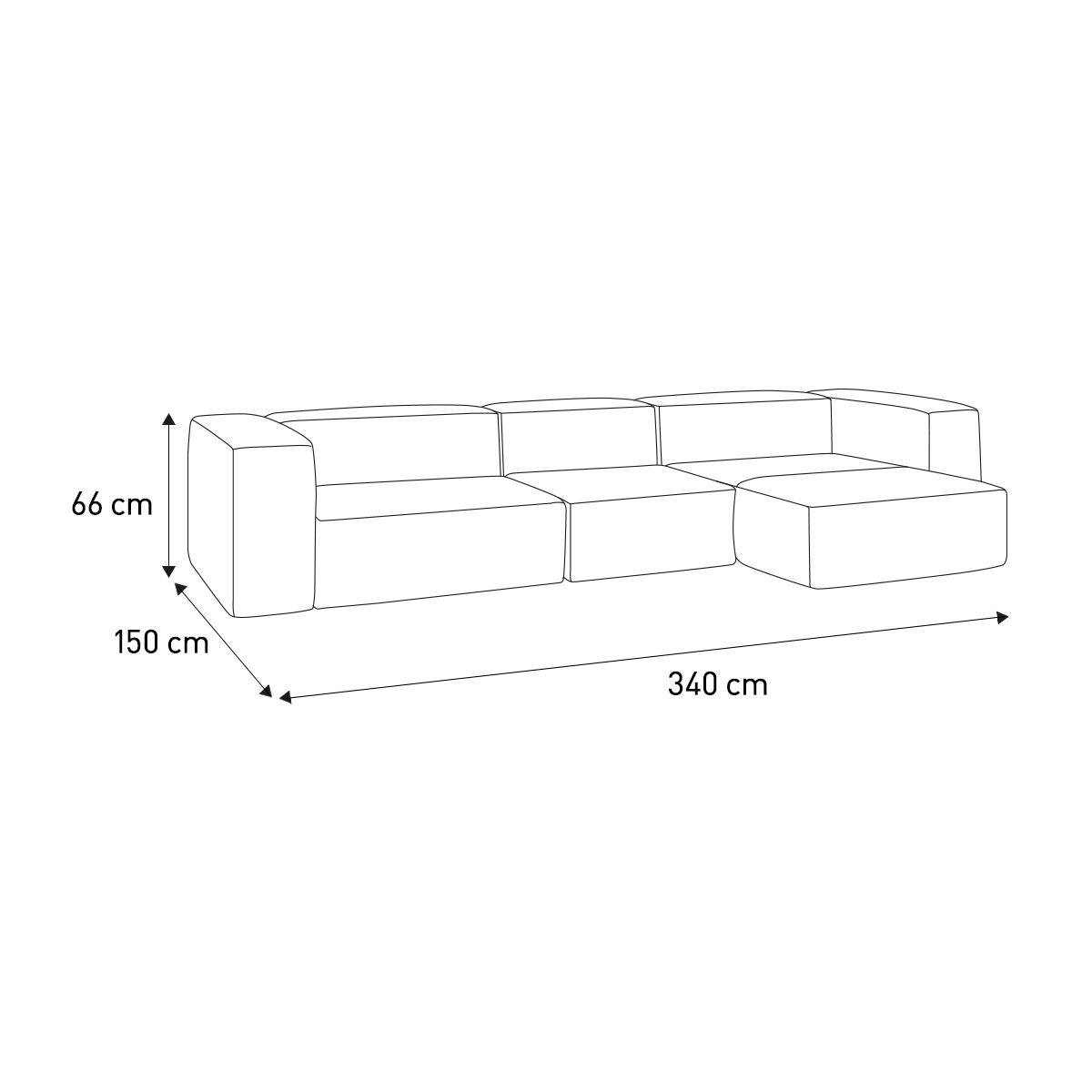 Opollo Brown Luxury Leather Large Right Arm Chaise Sofa, Brown – image 7