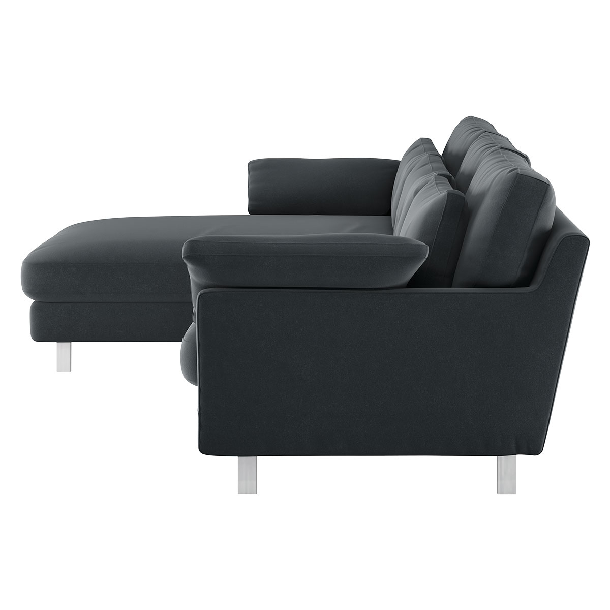 Cuscino Dark Grey Velvet Left-Arm Chaise Sofa, Grey – image 4