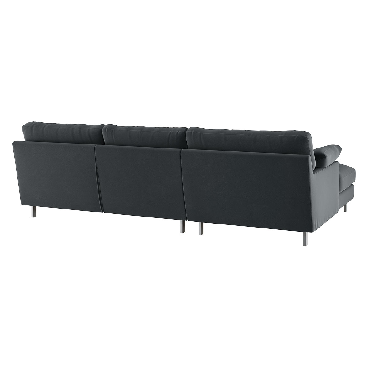 Cuscino Dark Grey Velvet Left-Arm Chaise Sofa, Grey – image 5