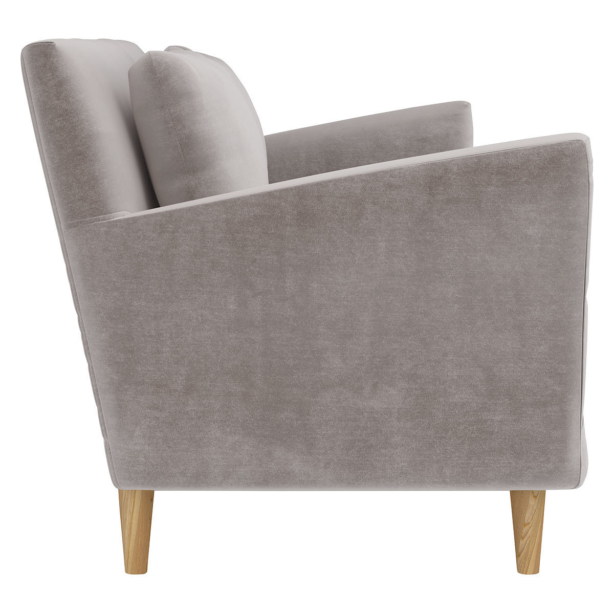 Keele Light Grey Velvet 3 Seat Sofa, Grey – image 4