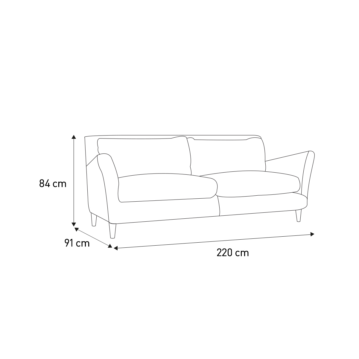 Keele Light Grey Velvet 3 Seat Sofa, Grey – image 7