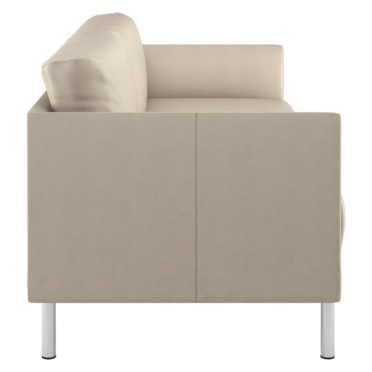 Hyde Cream Leather 3 Seater Sofa, Metal Legs, Cream – image 4