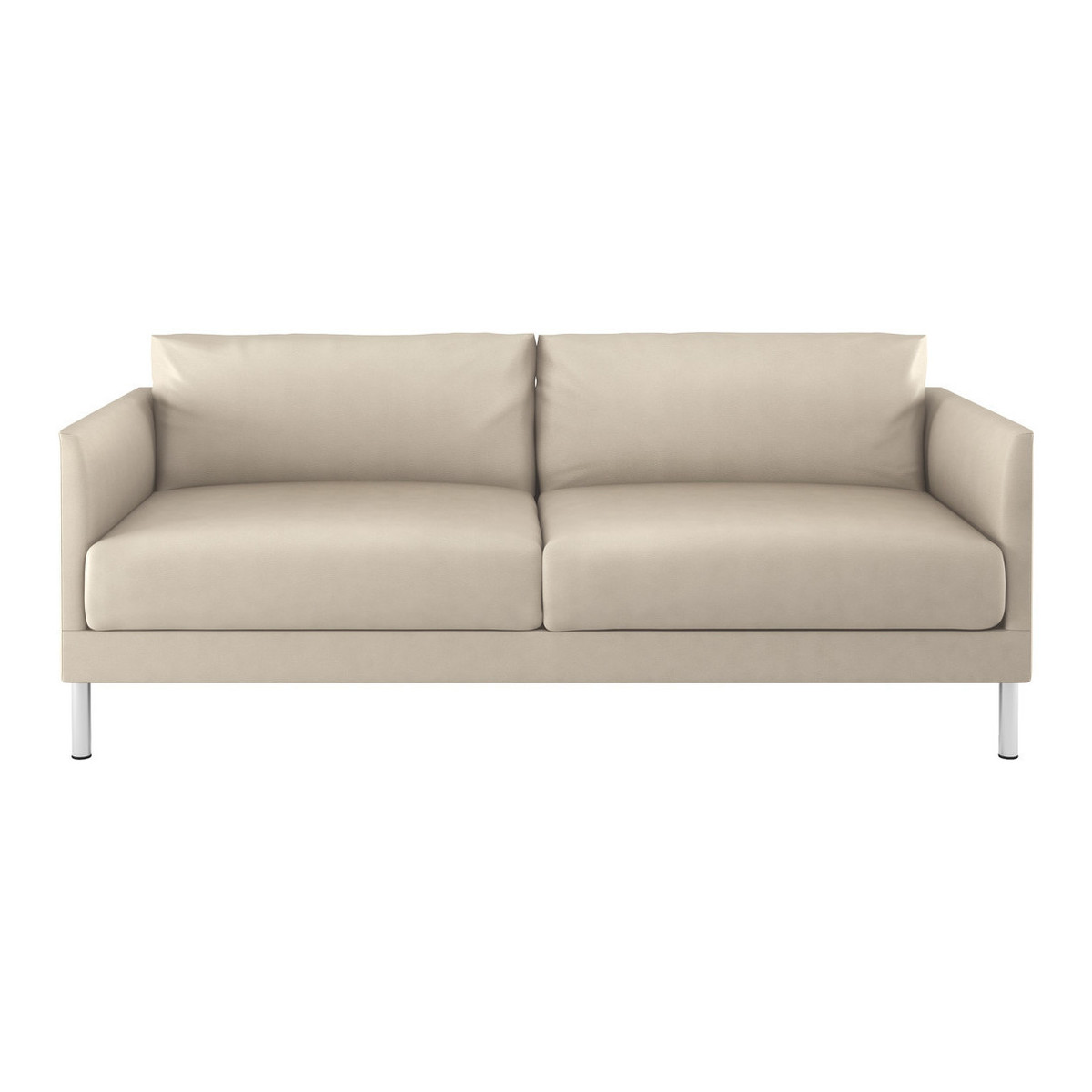 Hyde Cream Leather 3 Seater Sofa, Metal Legs, Cream – image 1