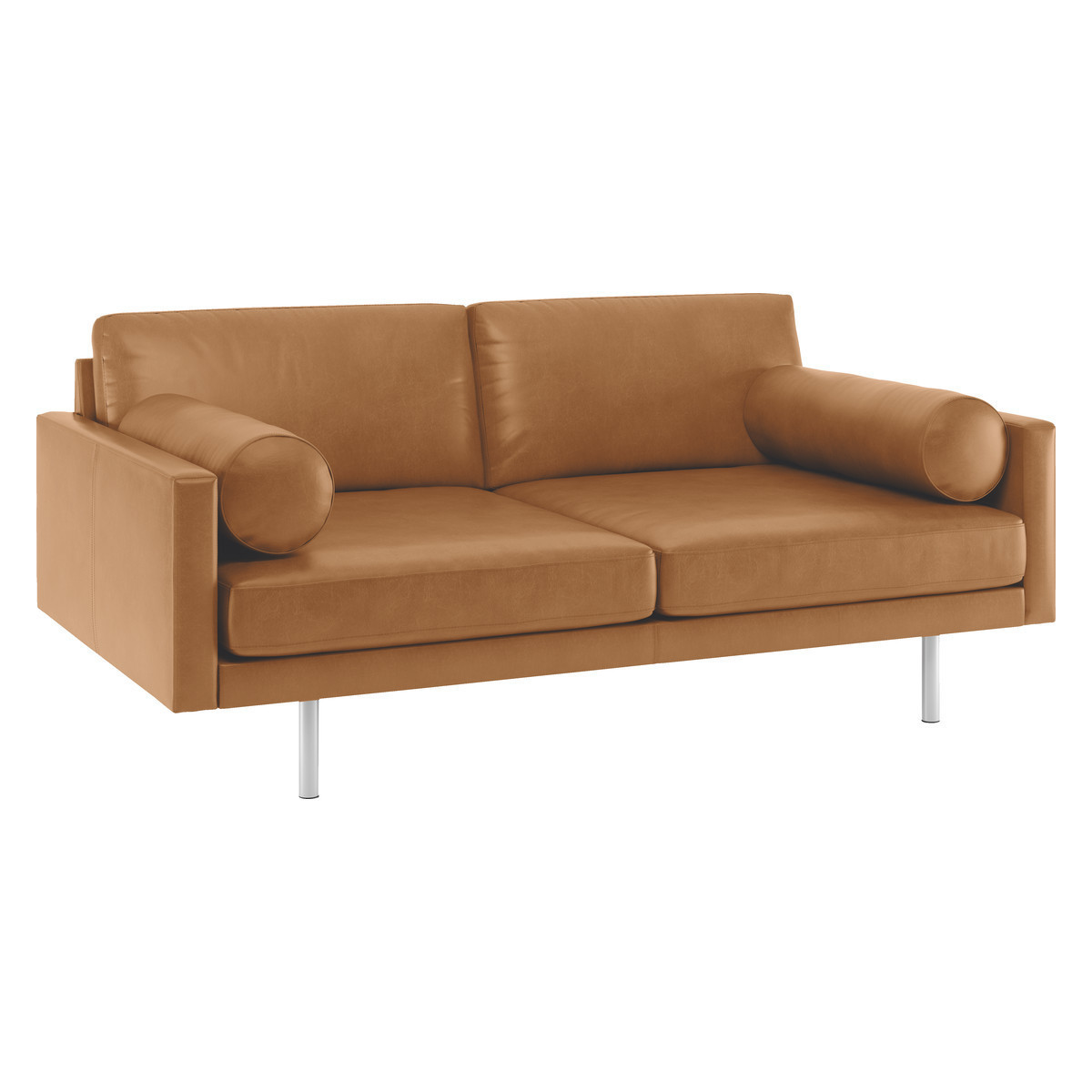Spencer Mid Tan Leather 2 Seater Sofa, Metal Legs, Mid Tan – image 3