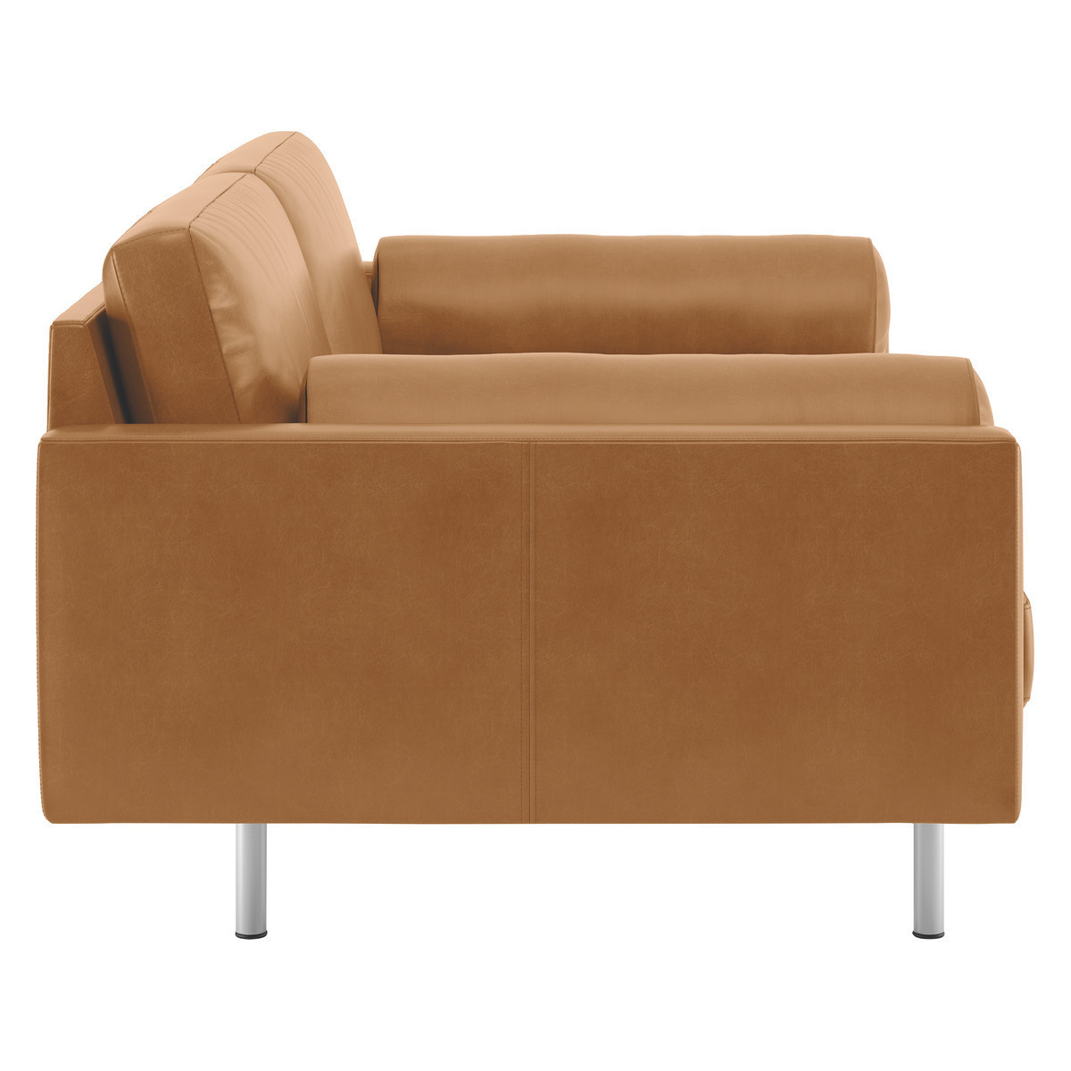 Spencer Mid Tan Leather 2 Seater Sofa, Metal Legs, Mid Tan – image 4