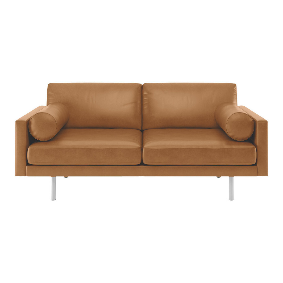 Spencer Mid Tan Leather 2 Seater Sofa, Metal Legs, Mid Tan – image 1