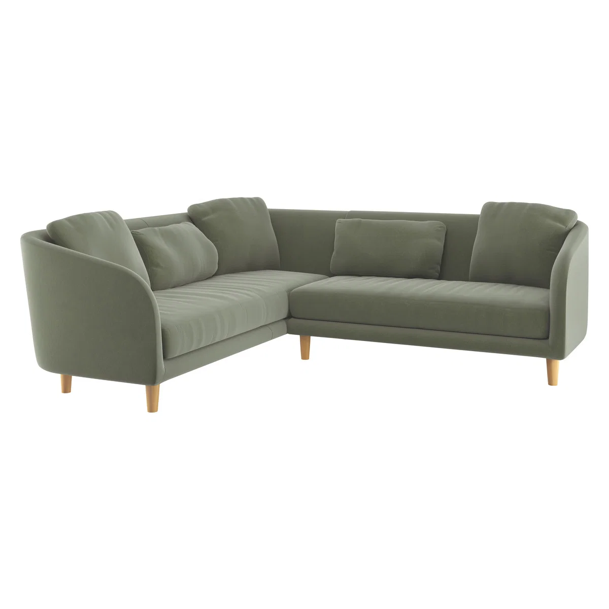 Colby Sage Green Velvet Right Arm Corner Sofa, Green Green – image 3