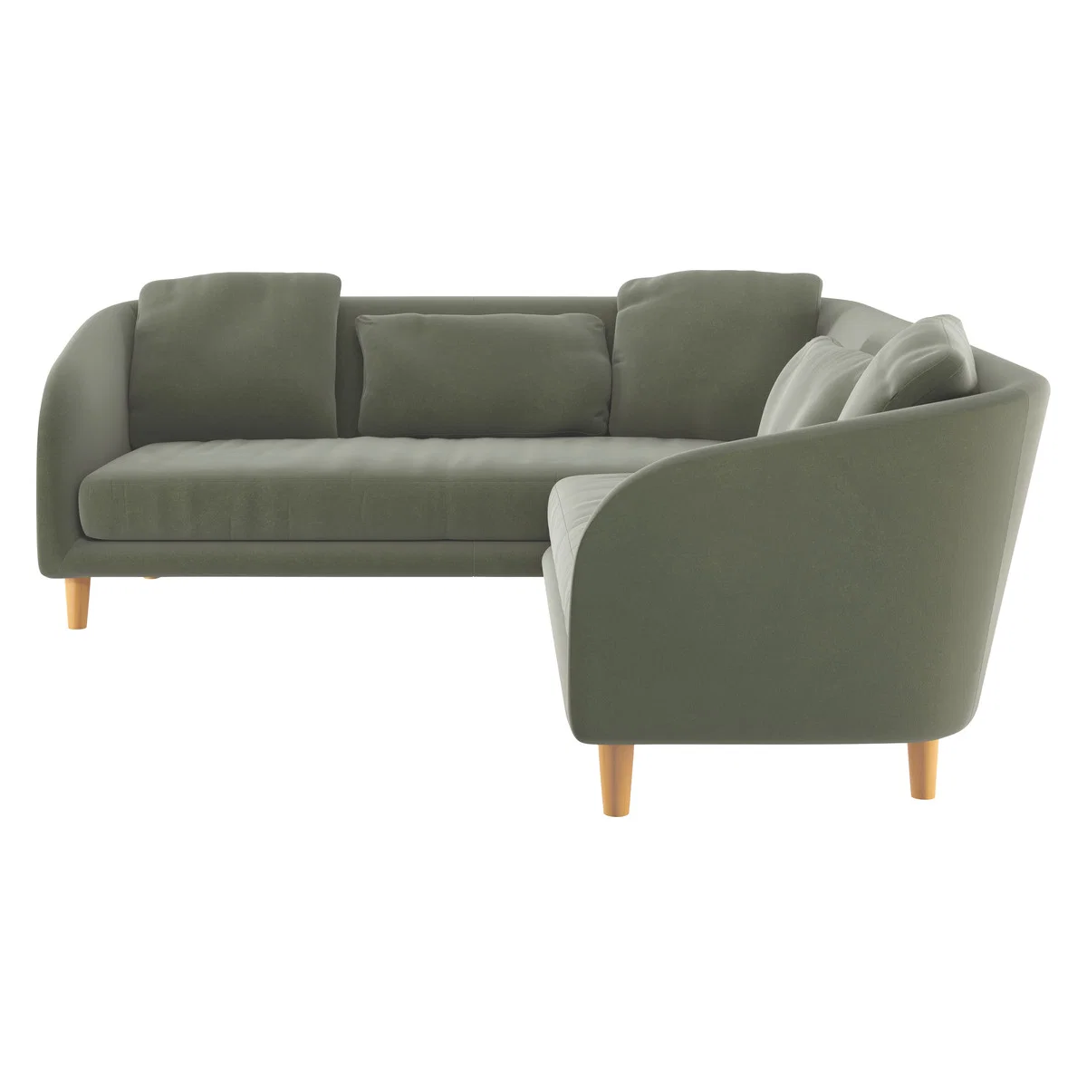 Colby Sage Green Velvet Right Arm Corner Sofa, Green Green – image 4