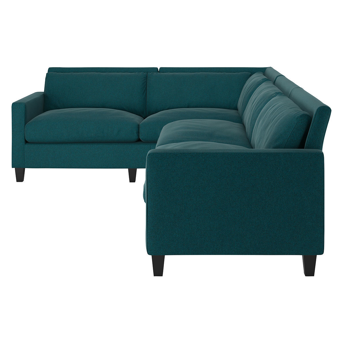 Chester Teal Green Tweed Wool Mix Right-Arm Corner Sofa, Dark Feet, Green – image 3