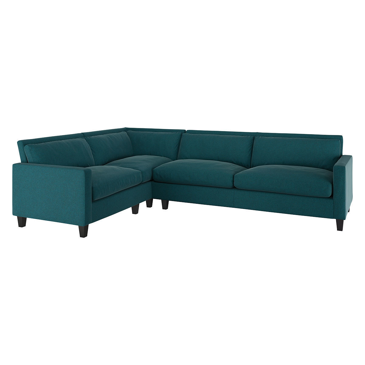 Chester Teal Green Tweed Wool Mix Right-Arm Corner Sofa, Dark Feet, Green – image 4