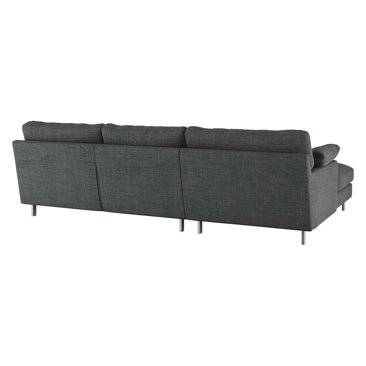 Cuscino Charcoal Grey Italian Woven FaBric Left-Arm Chaise Sofa, Charcoal – image 5