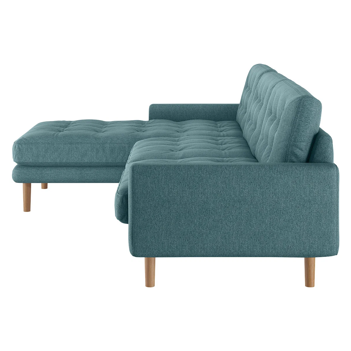 Fenner Teal Blue FaBric Left-Hand 4 Seater Chaise Sofa, Blue – image 3