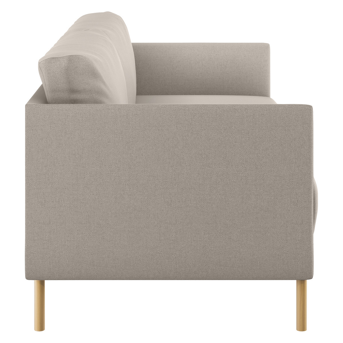 Hyde Natural Textured Woven FaBric 2 Seater Sofa, Wooden Leg, Natural – image 4
