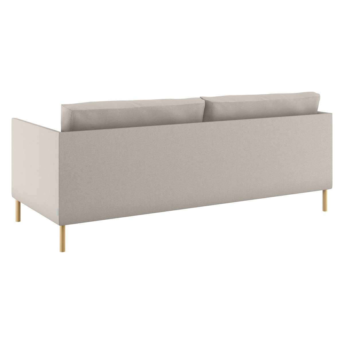 Hyde Natural Textured Woven FaBric 2 Seater Sofa, Wooden Leg, Natural – image 5